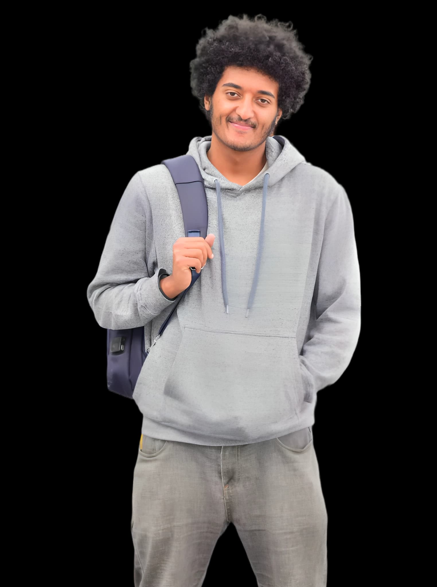 BITS student with backpack
